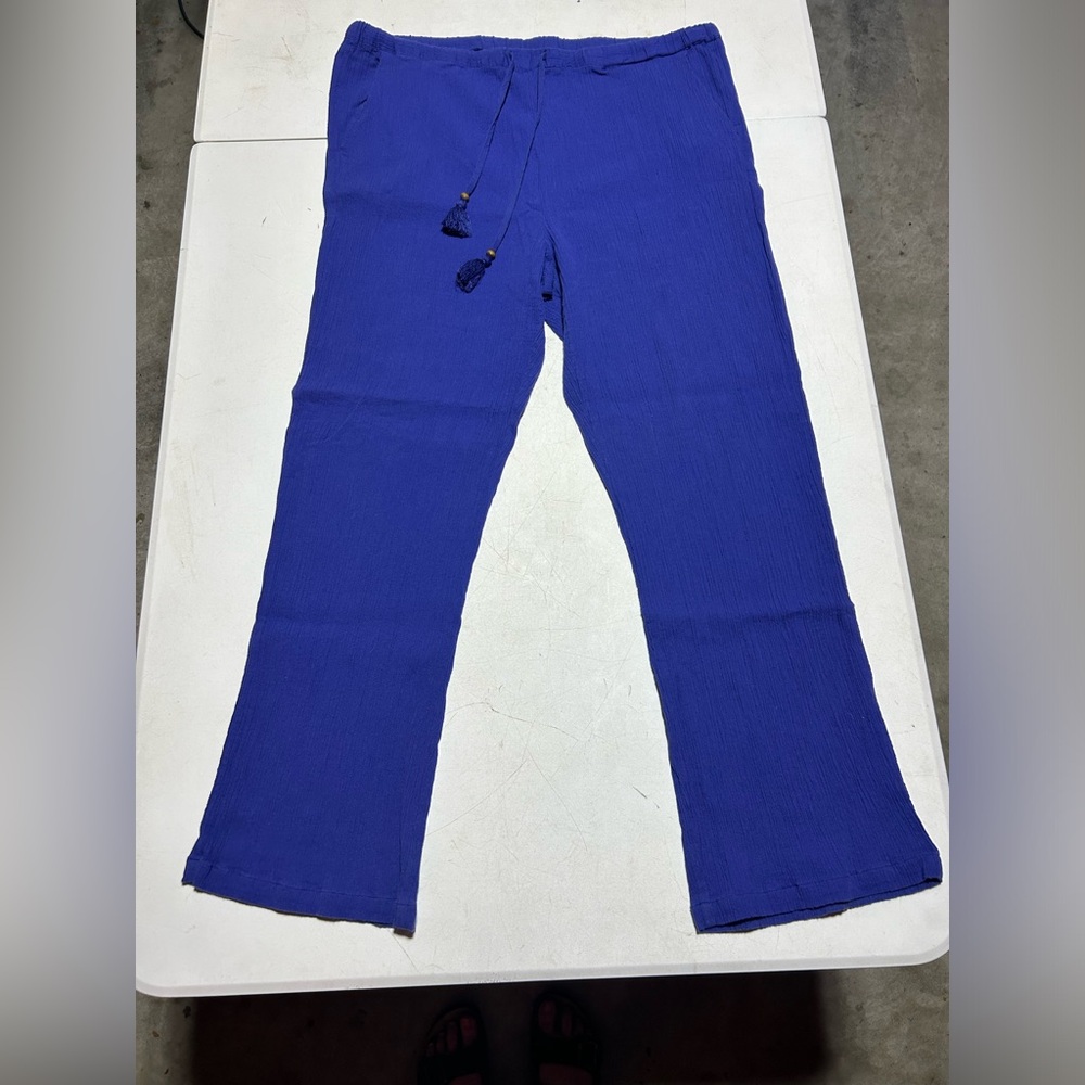 Talbots Sz Large Blue Flare Pants With Pockets